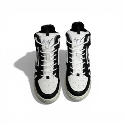 🖤🤍 Giuseppe Zanotti Black & White High-Top Sneakers – Iconic Contrast Edition 👟✨