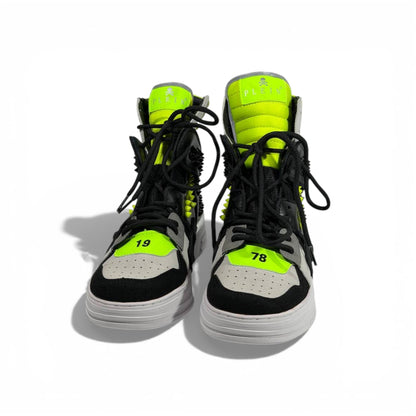 👟 Philipp Plein Neon High-Top Sneakers – Bold Luxury Energy 💚⚡