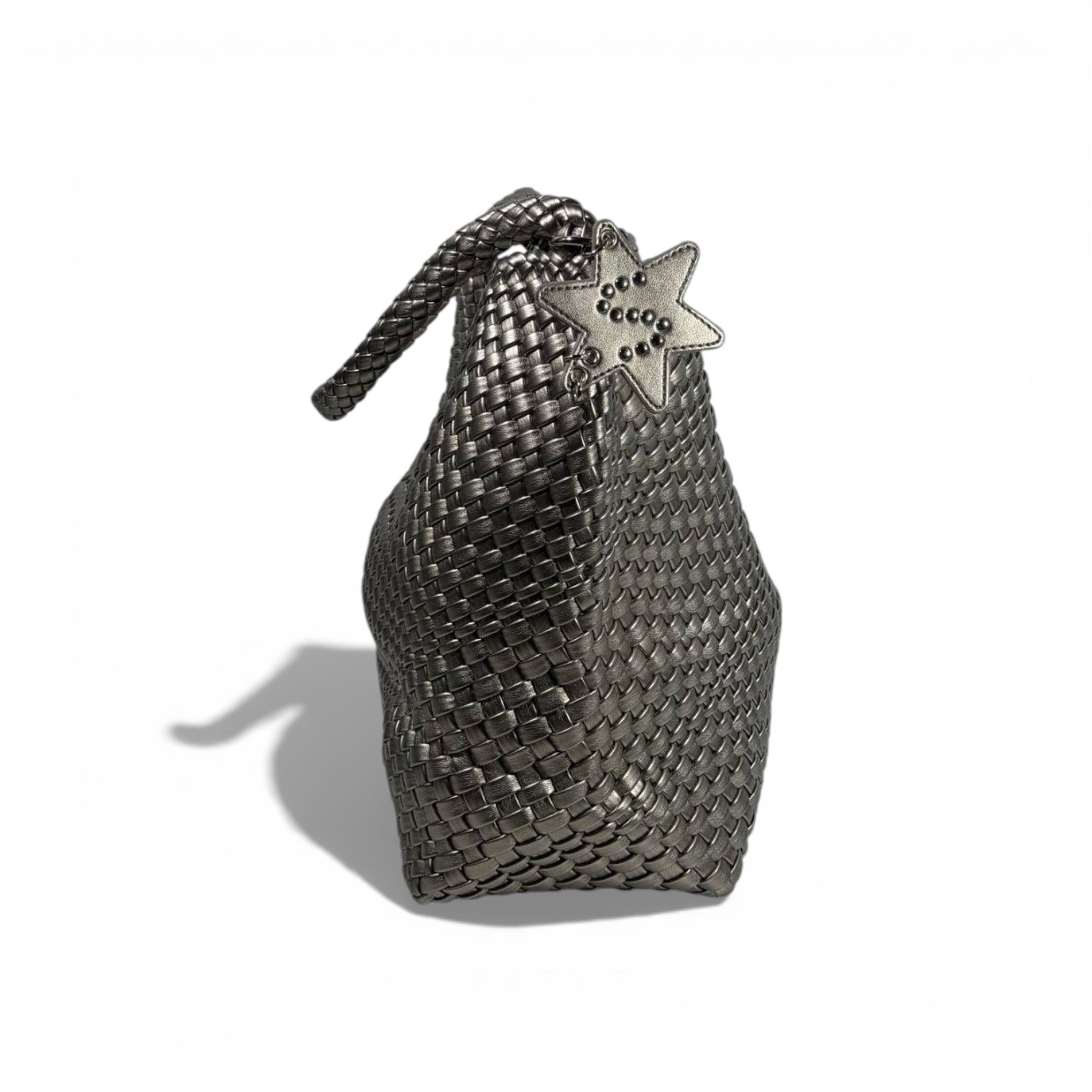 👜 Bottega-Inspired Metallic Woven Hobo Bag – Timeless Luxury ✨