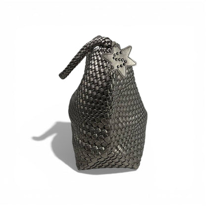 👜 Bottega-Inspired Metallic Woven Hobo Bag – Timeless Luxury ✨