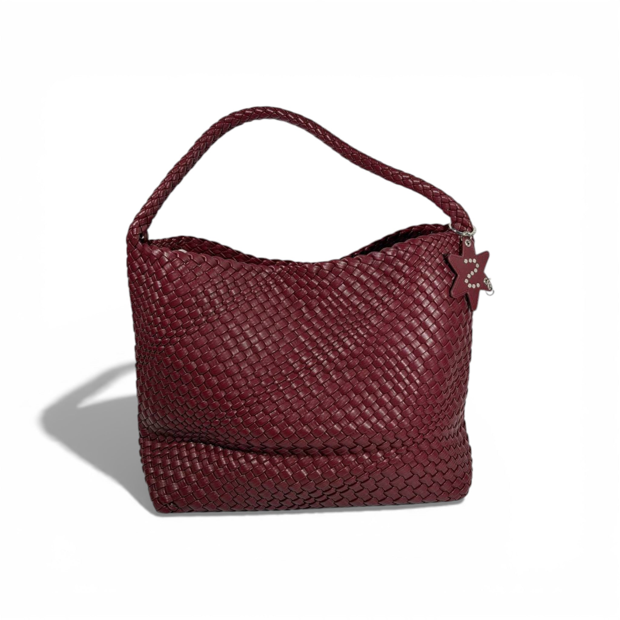 👜 Bottega-Inspired Burgundy Woven Hobo Bag – Elegant Everyday Luxury 🍷