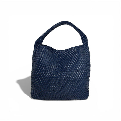 💙 Bottega-Inspired Blue Woven Hobo Bag with Matching Pouch – Timeless Elegance ✨