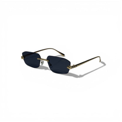 🕶️💎 Cartier Rimless Blue Sunglasses with Gold Frame 💎🕶️