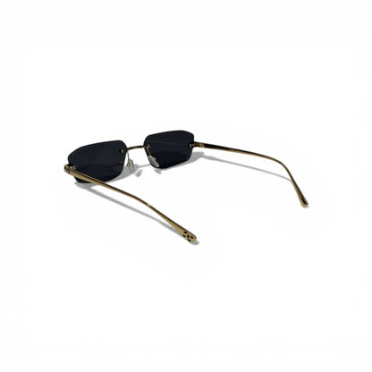 🕶️💎 Cartier Rimless Blue Sunglasses with Gold Frame 💎🕶️