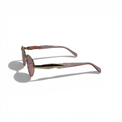 🕶️💗 Prada Pink Oval Sunglasses with Gold Frame 💗🕶️