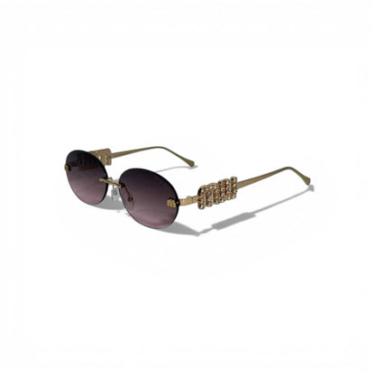🕶️✨ Miu Miu Round Sunglasses with Crystal Temple Detail ✨🕶️