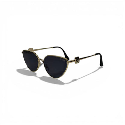 Loewe Oval Sunglasses – Black Lens with Gold Artistic Detail 🕶️✨