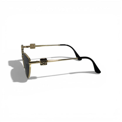 Loewe Oval Sunglasses – Black Lens with Gold Artistic Detail 🕶️✨