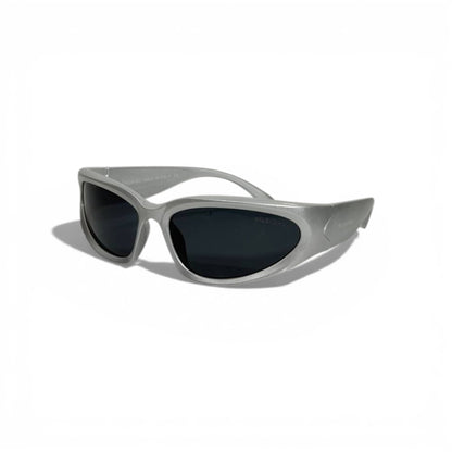 Balenciaga Futuristic Wrap Sunglasses – Silver Grey Edge 🕶️⚡