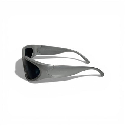 Balenciaga Futuristic Wrap Sunglasses – Silver Grey Edge 🕶️⚡