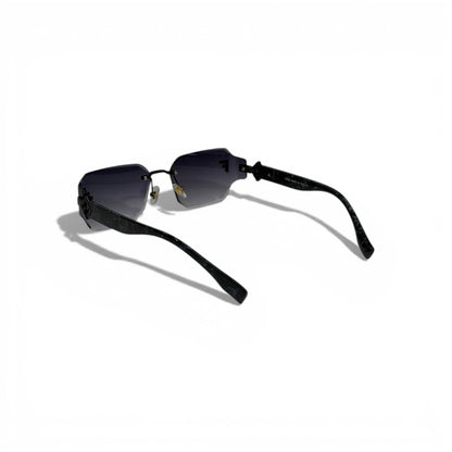 FENDI Rimless Square Sunglasses Black Gradient Lenses Luxury Style 🖤✨😎