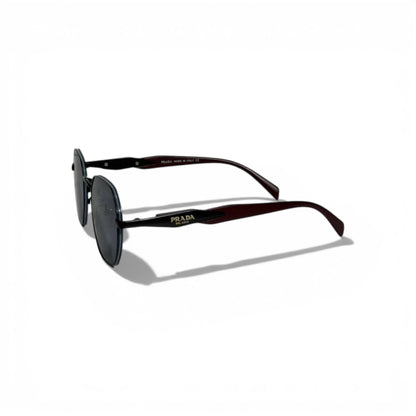 Prada Metal Square Sunglasses Elegant Dark Lenses Luxury 🕶️🖤🍷