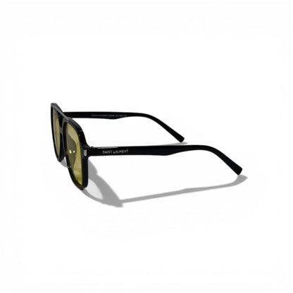 Saint Laurent Black Sunglasses with Yellow Lenses Bold Luxury Style 🕶️💛🖤