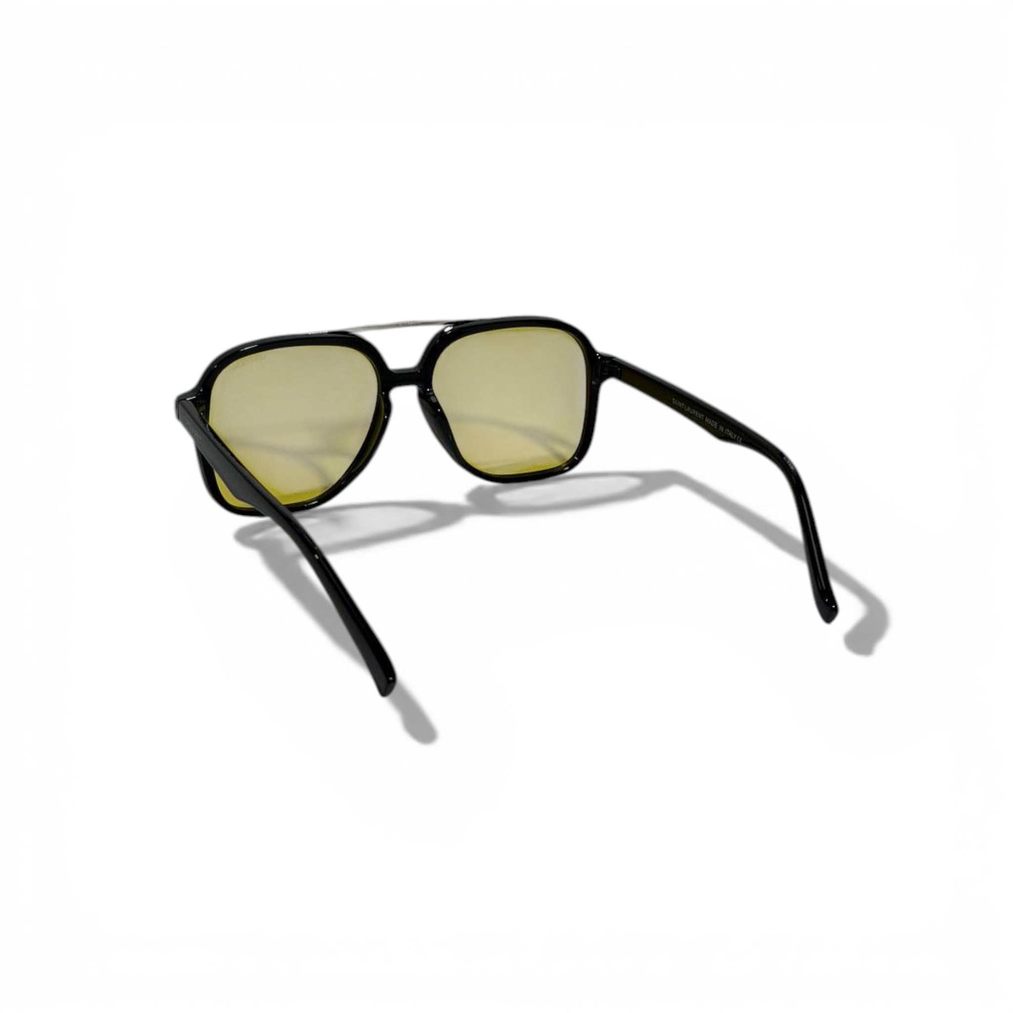 Saint Laurent Black Sunglasses with Yellow Lenses Bold Luxury Style 🕶️💛🖤