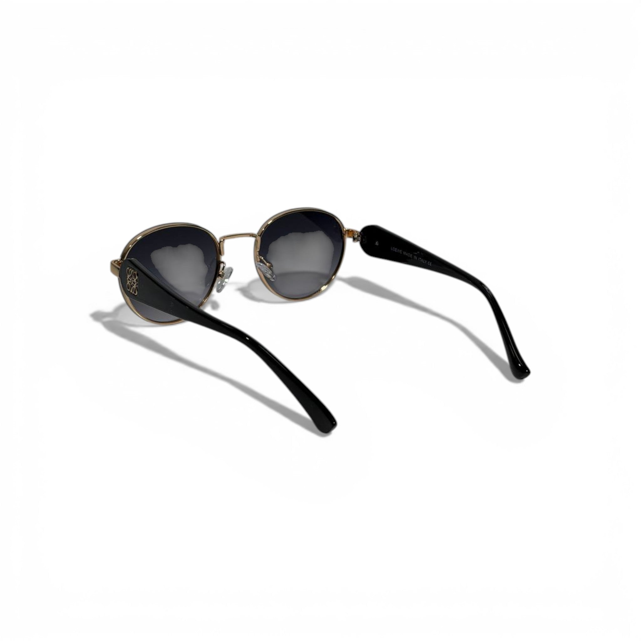 Loewe Round Black Sunglasses with Gold Details Elegant Luxury Look 🕶️🖤✨