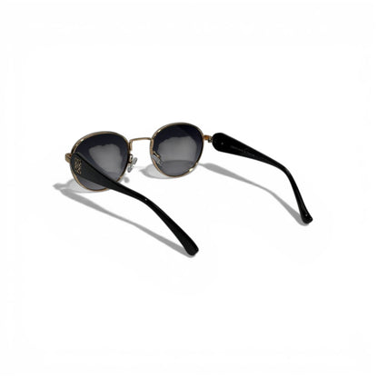 Loewe Round Black Sunglasses with Gold Details Elegant Luxury Look 🕶️🖤✨