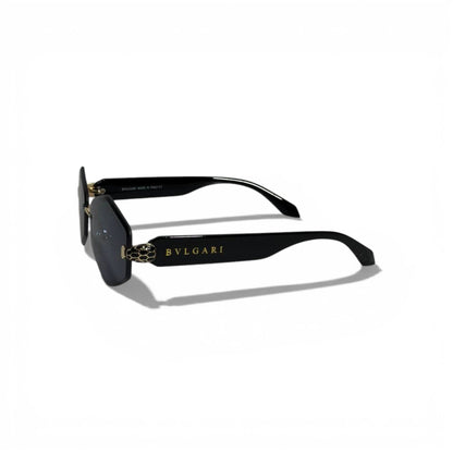 BVLGARI Hexagon Black Sunglasses with Gold Snake Detail Luxury Icon 🖤🐍✨