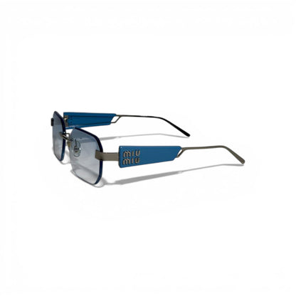 MIU MIU Blue Gradient Rimless Sunglasses – Modern Luxury Statement 💎✨