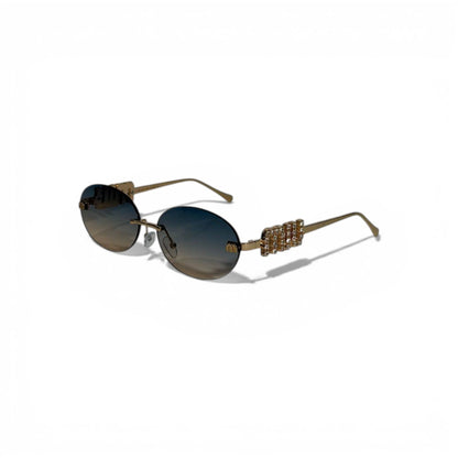 Miu Miu Luxury Rimless Sunglasses – Blue Accent Design & Gradient Lenses 💙✨