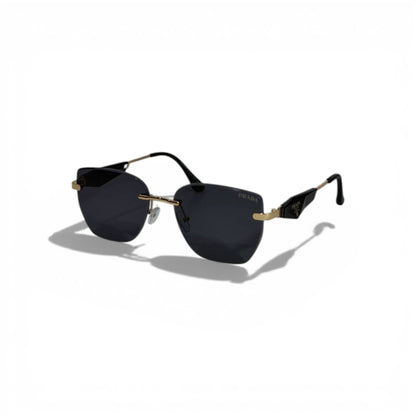✨🕶️ Prada Rimless Square Sunglasses with Gold Accents 🕶️✨