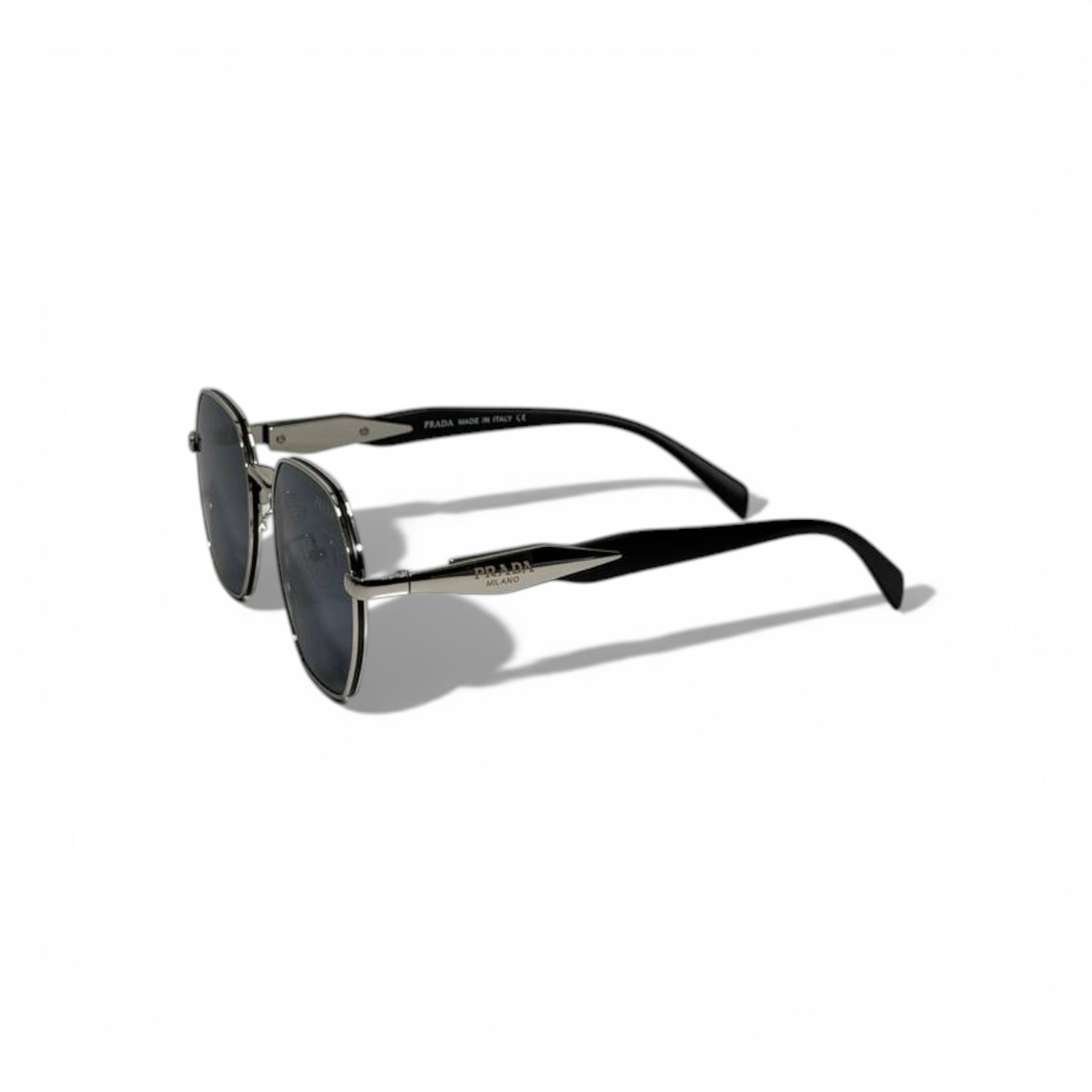 🖤 PRADA Square Sunglasses – Black Lenses & Metal Frame | Luxury Designer Eyewear 🖤