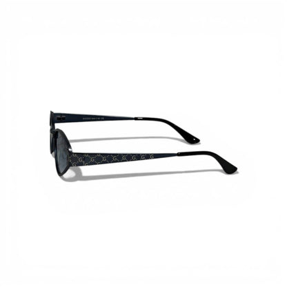 🖤 GUCCI Oval Sunglasses – Black Frame & Grey Lenses | GG Monogram Temples 🖤