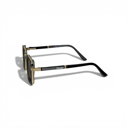 🟢 CARTIER Square Polarized Sunglasses – Green Lenses & Gold-Tone Frame | Luxury Designer Eyewear 🟢