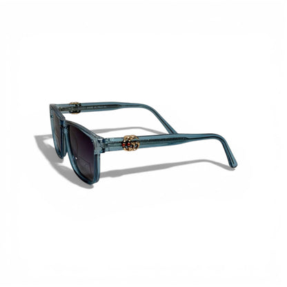 🩵 GUCCI Square Polarized Sunglasses – Transparent Teal Frame & Dark Lenses | Luxury Designer Eyewear 🩵