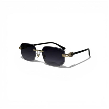 🖤 MIU MIU Rectangular Sunglasses – Black Frame & Dark Lenses | Gold Logo Detail 🖤
