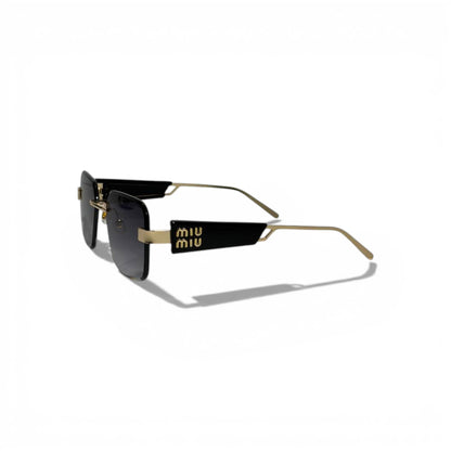 ✨🕶️ MIU MIU Square Sunglasses – Gold Metal Frame & Dark Lenses 🕶️✨