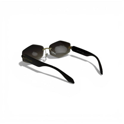 🕶️ Bvlgari Luxury Geometric Sunglasses – Brown Gradient Lenses | Serpenti Temple Design
