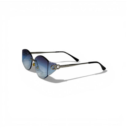 🕶️ CELINE Luxury Rimless Square Sunglasses – Blue Gradient Lenses | Elegant Designer Eyewear