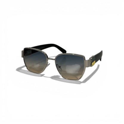 🕶️ Miu Miu Luxury Square Sunglasses – Grey-Brown Gradient Lenses | Statement Logo Temples