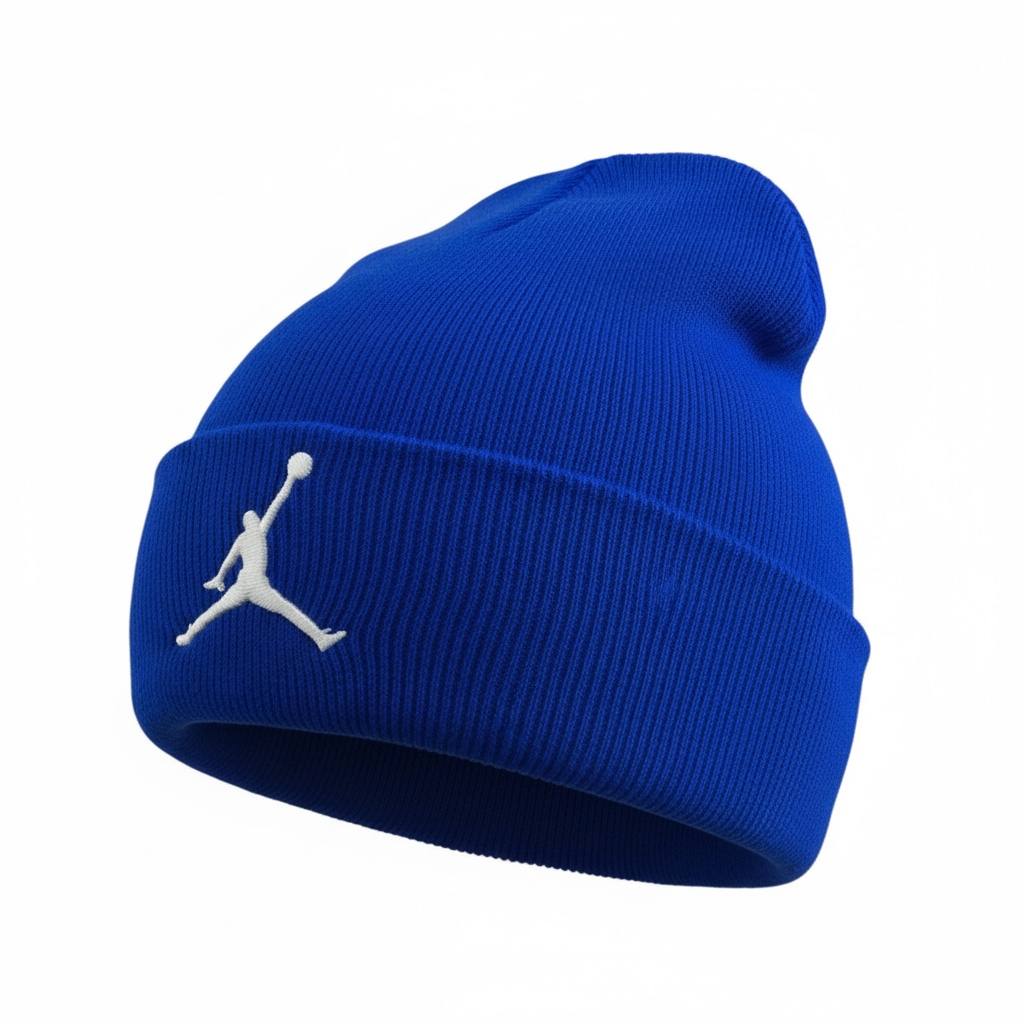 🧢 Jordan Jumpman Ribbed Knit Beanie – Bold Winter Street Style 🔵❄️