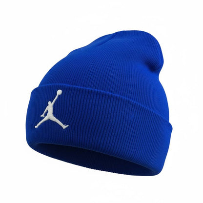 🧢 Jordan Jumpman Ribbed Knit Beanie – Bold Winter Street Style 🔵❄️
