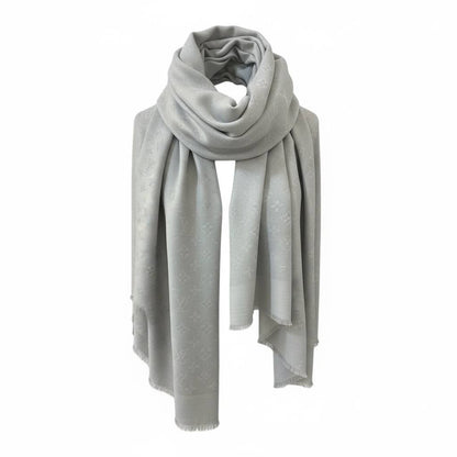 🤍✨ Louis Vuitton Grey Monogram Scarf – Elegant Luxury Everyday Essential 🧣🔥