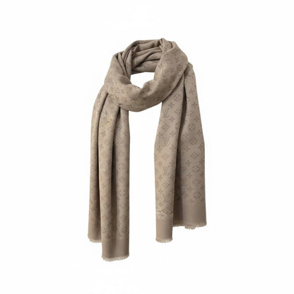 🤎✨ Louis Vuitton Monogram Beige Scarf – Timeless Luxury Elegance 🧣🔥