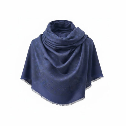 💙✨ Louis Vuitton Navy Blue Monogram Scarf – Elegant Luxury Essential 🧣🔥