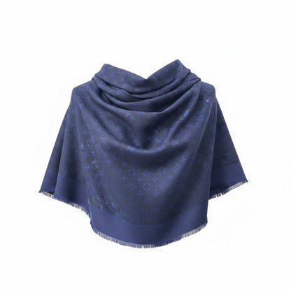 💙✨ Louis Vuitton Navy Blue Monogram Scarf – Elegant Luxury Essential 🧣🔥