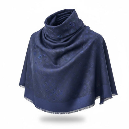 💙✨ Louis Vuitton Navy Blue Monogram Scarf – Elegant Luxury Essential 🧣🔥
