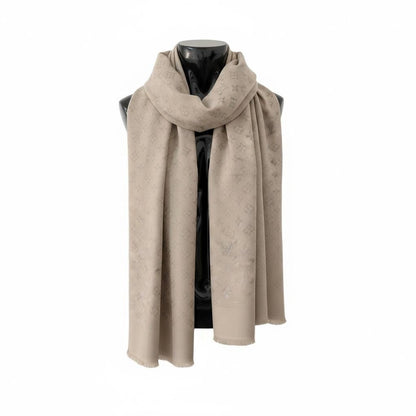 🤍✨ Louis Vuitton Soft Beige Monogram Scarf – Minimal Luxury Everyday Style 🧣🔥