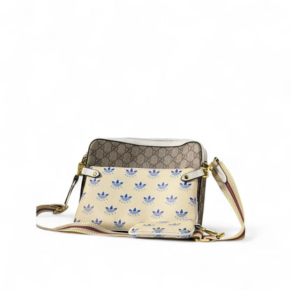 Gucci x Adidas GG Supreme Crossbody 💼💙 – Sporty Luxe Collab Vibes