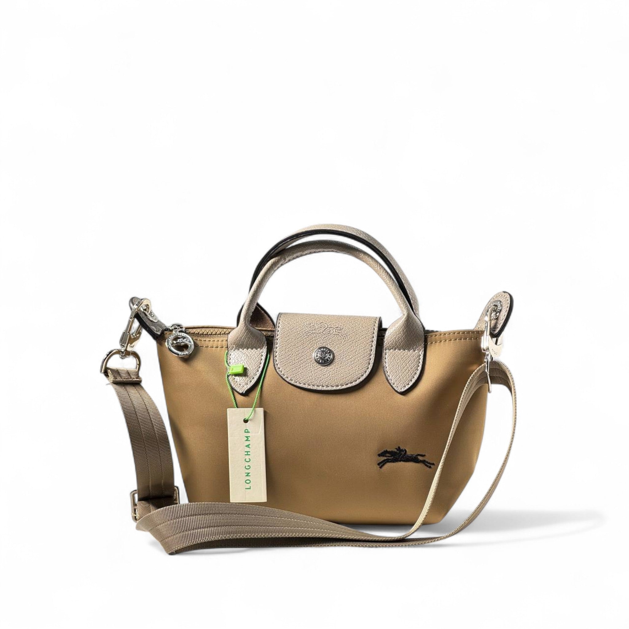 Longchamp Le Pliage Green Mini – Sand Beige Elegance 🏜️🌿