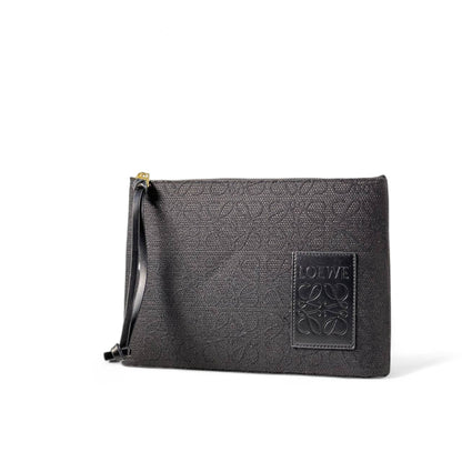 Loewe Black Anagram Pouch – Embossed Leather Wristlet 🖤✨
