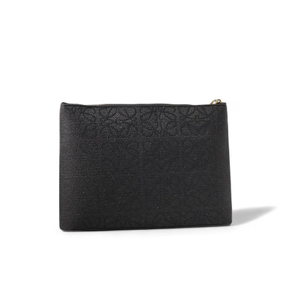 Loewe Black Anagram Pouch – Embossed Leather Wristlet 🖤✨
