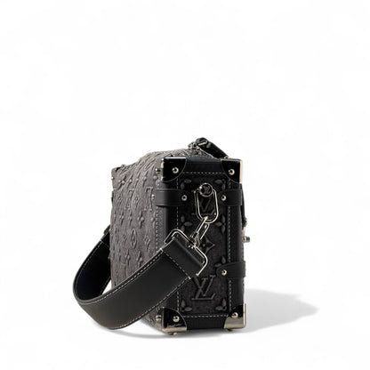 Louis Vuitton Monogram Soft Trunk – Dark Grey Embossed Canvas 🖤✨