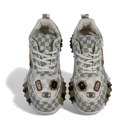 ✨ Gucci Gem-Embellished Chunky Sneakers 👟💎 – Luxury Statement Footwear