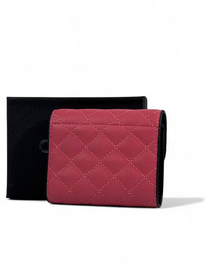 Chanel Quilted Pink Caviar Leather Wallet – Feminine Luxury