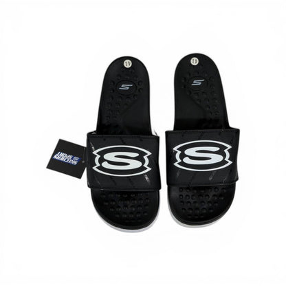 🖤⚪ Skechers Slides – Air Comfort Dual Tone Edition 🔥🩴