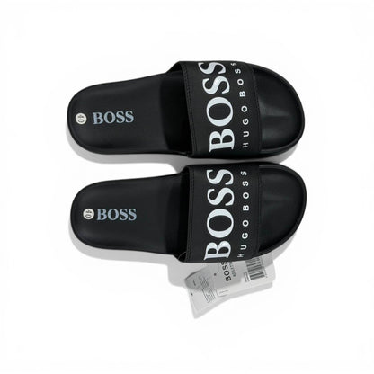 🖤 Hugo Boss Slides – Classic Black Signature Edition 🔥🩴
